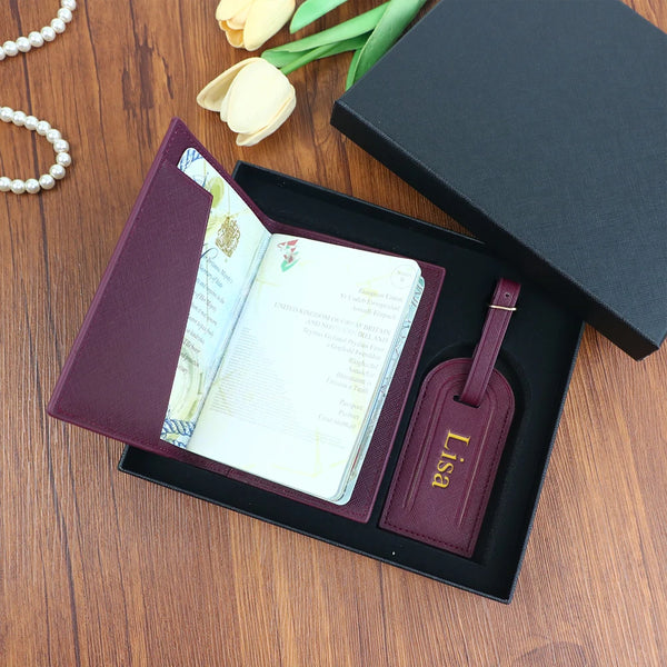 Classic Name Leather Travel Set