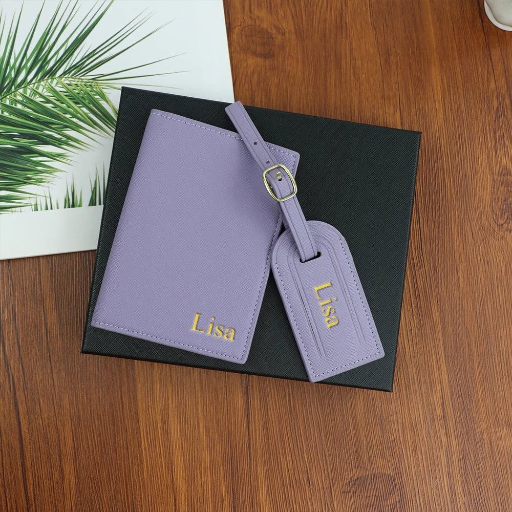 Classic Name Leather Travel Set